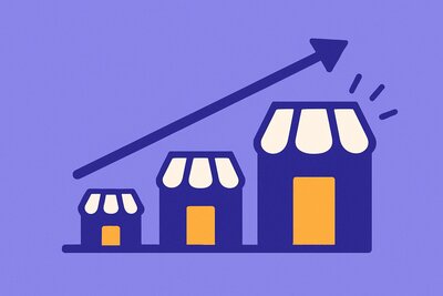 Business growth visualization with upward trending charts and metrics